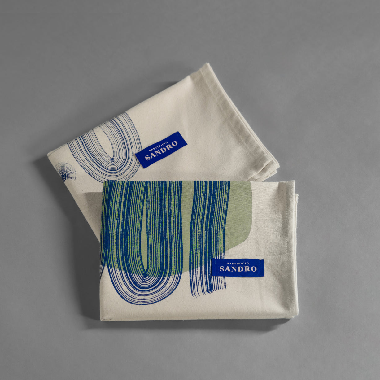 pasta print cotton tea towels